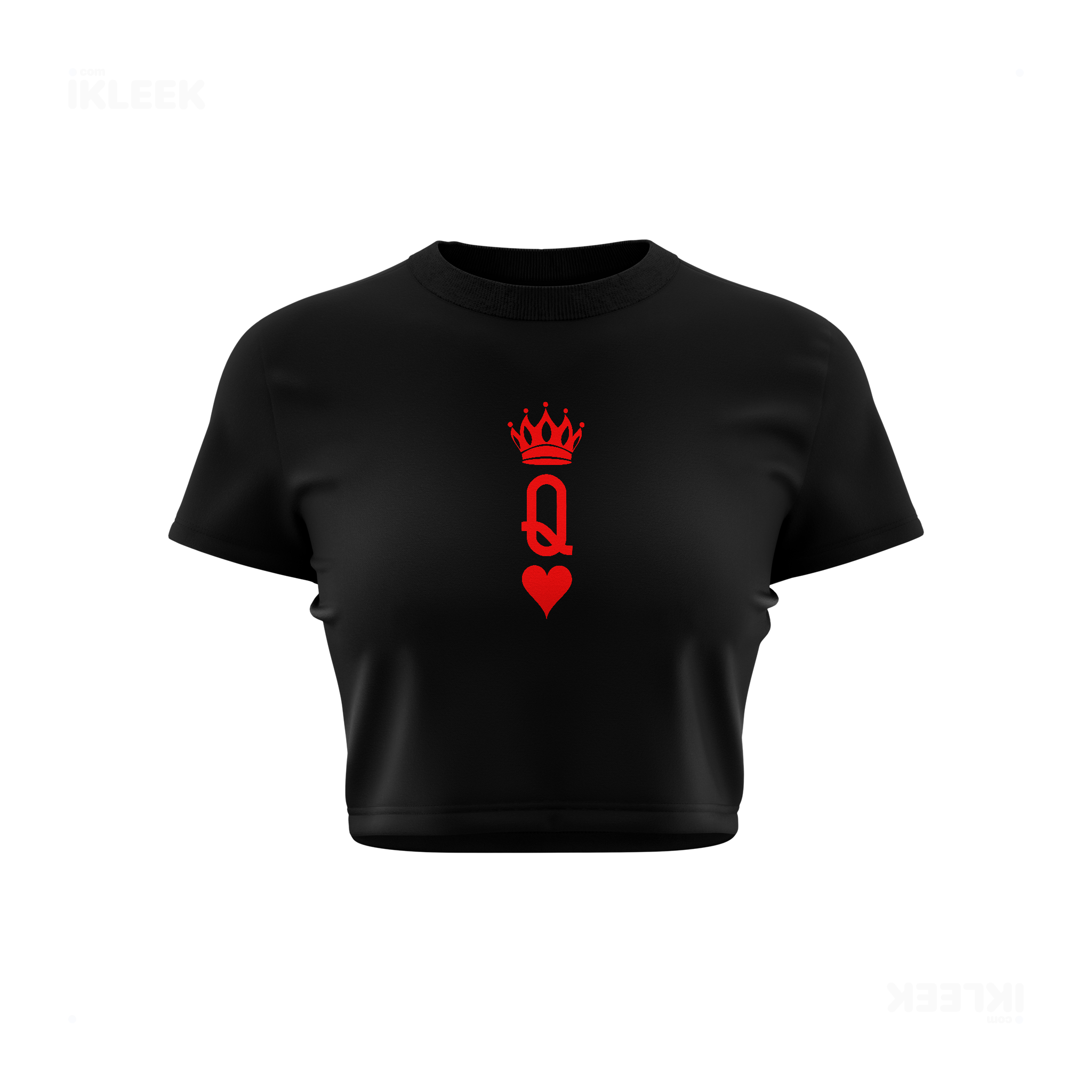 QueenOfHearts Fitted Crop Top 01 Black