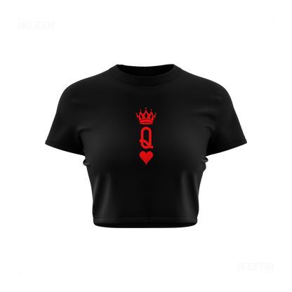 QueenOfHearts Fitted Crop Top 01 Black