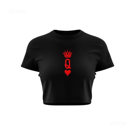 QueenOfHearts Fitted Crop Top 01 Black
