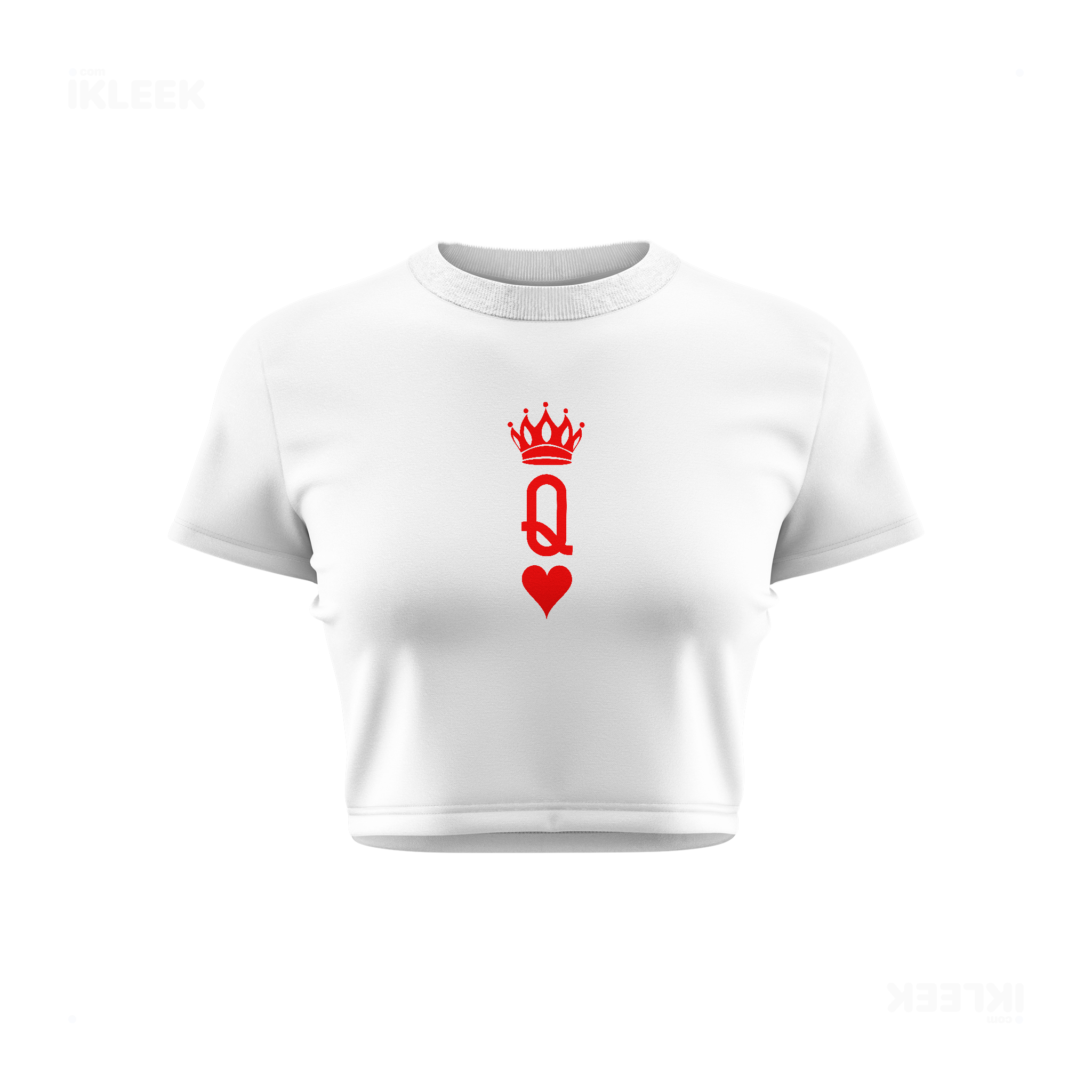 QueenOfHearts Fitted Crop Top 01 White