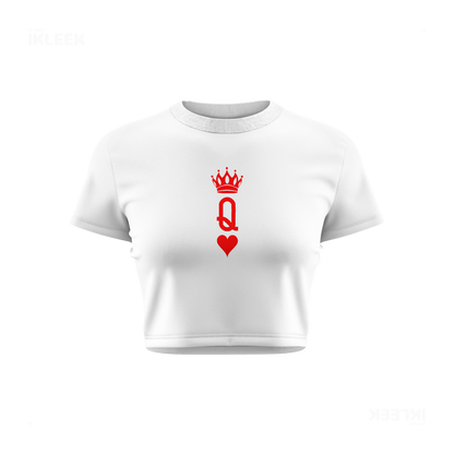 QueenOfHearts Fitted Crop Top 01 White