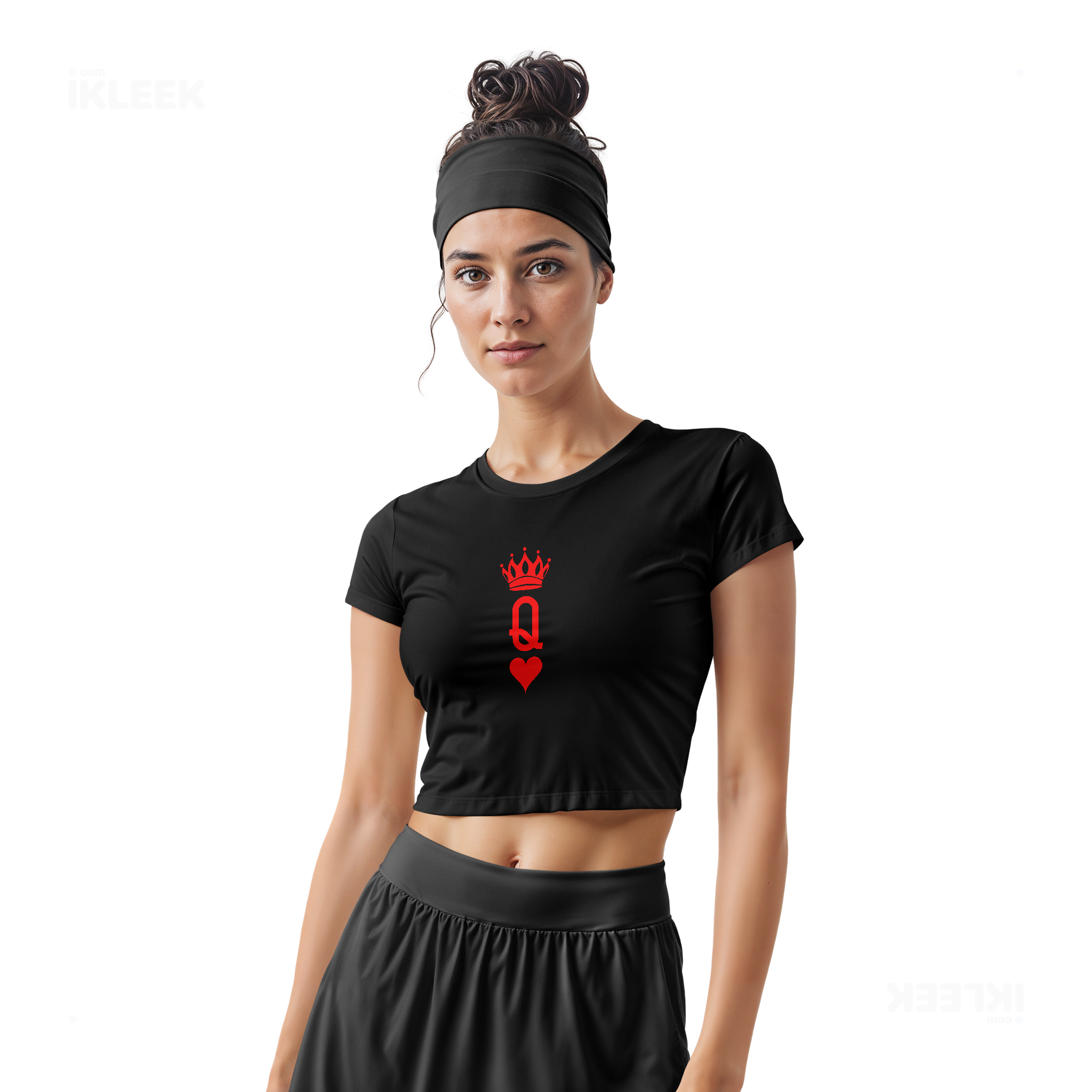 QueenOfHearts Fitted Crop Top 02 Black