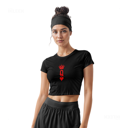 QueenOfHearts Fitted Crop Top 02 Black