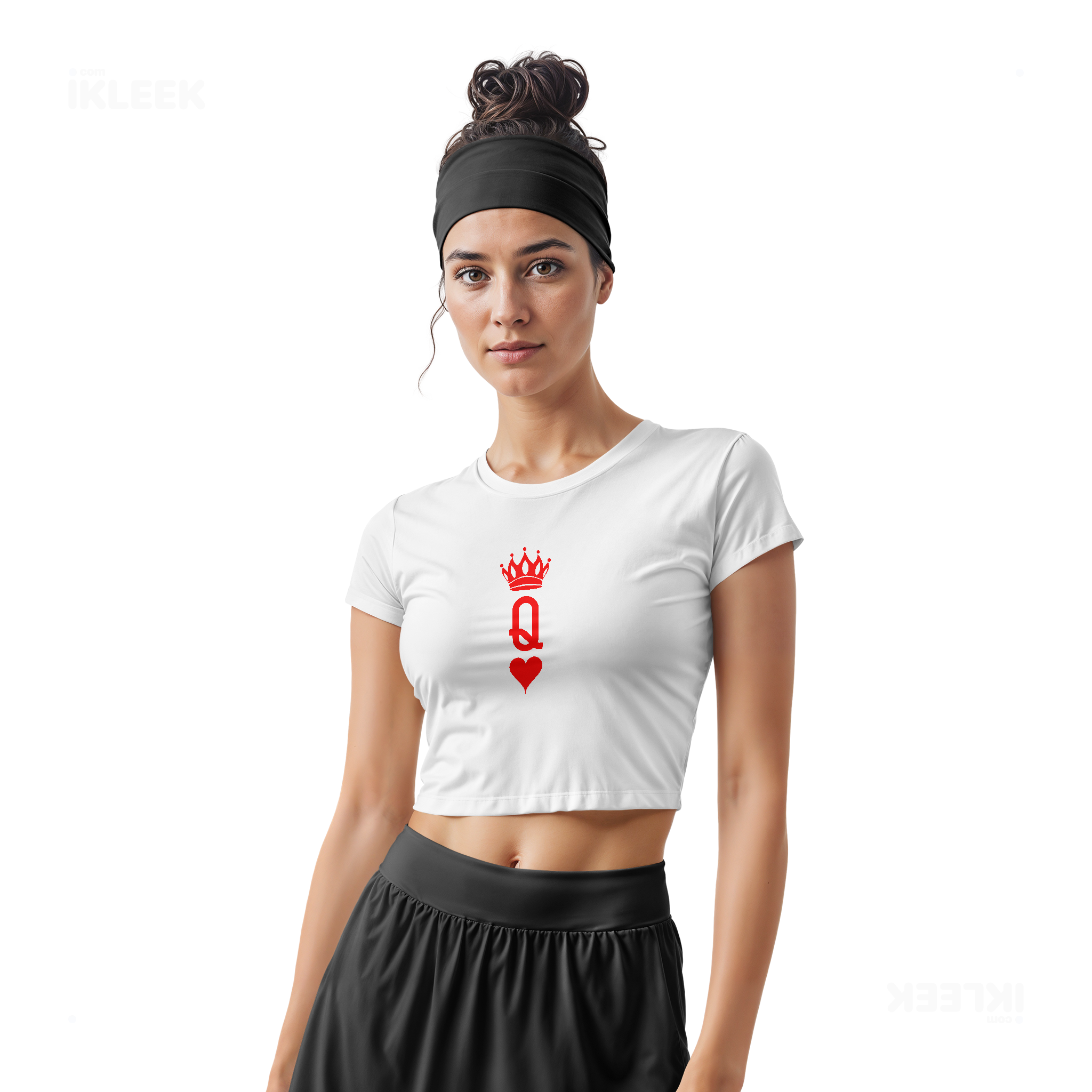 QueenOfHearts Fitted Crop Top 02 White