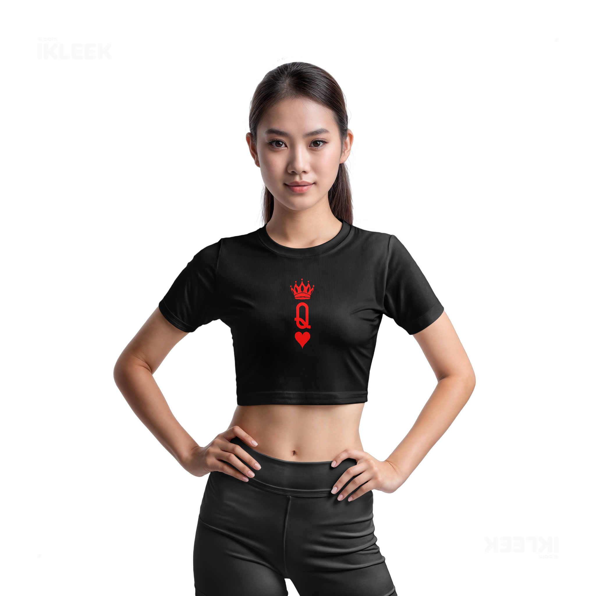 QueenOfHearts Fitted Crop Top 03 Black
