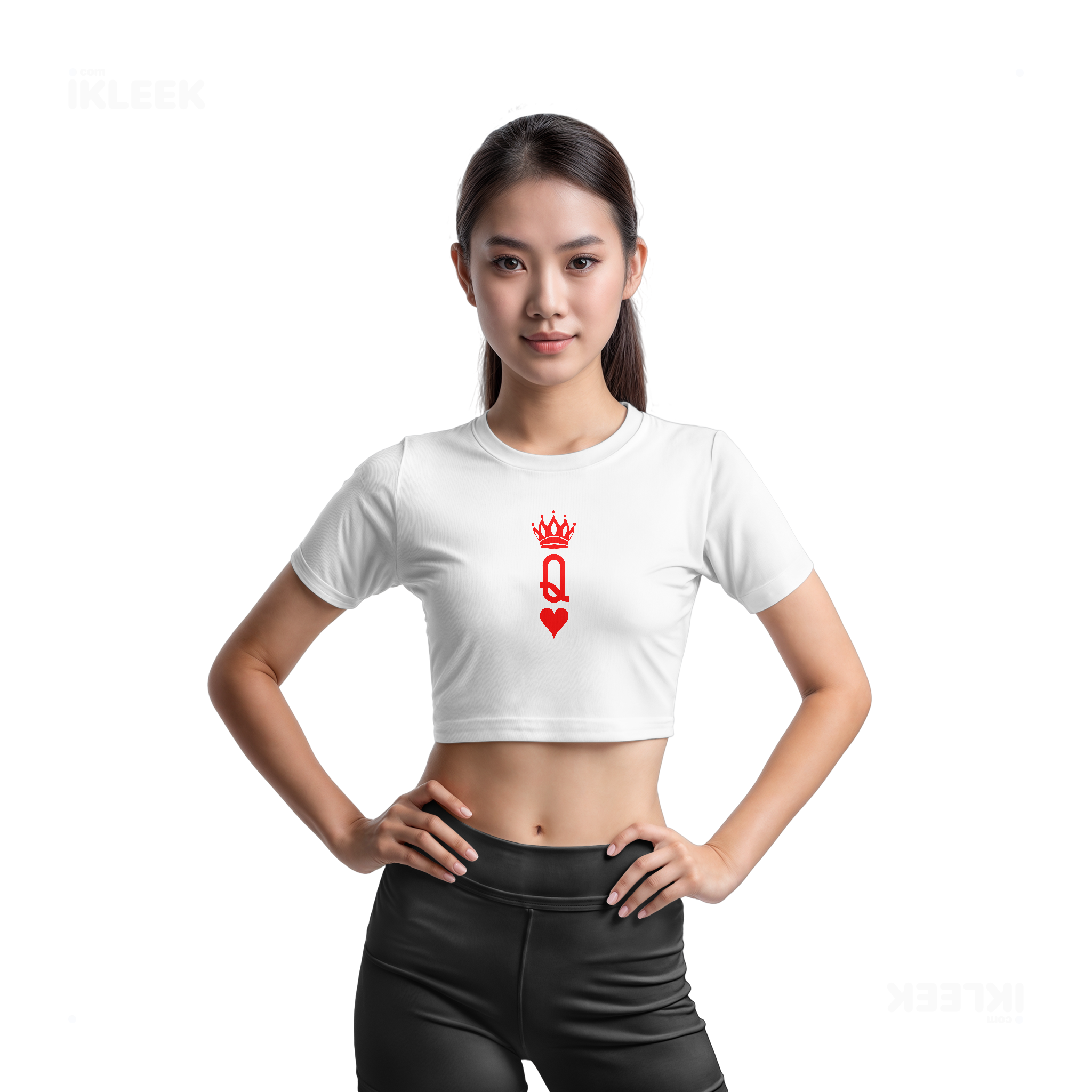 QueenOfHearts Fitted Crop Top 03 White