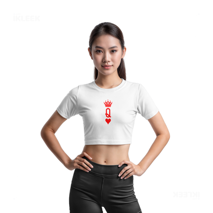 QueenOfHearts Fitted Crop Top 03 White