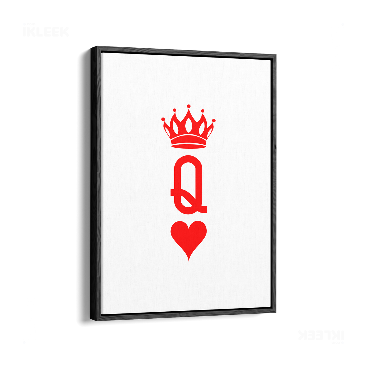 QueenOfHearts Framed Canvas 01 Black Wood