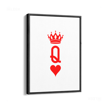 QueenOfHearts Framed Canvas 01 Black Wood