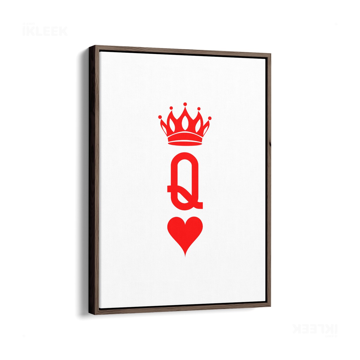 QueenOfHearts Framed Canvas 01 Dark Wood