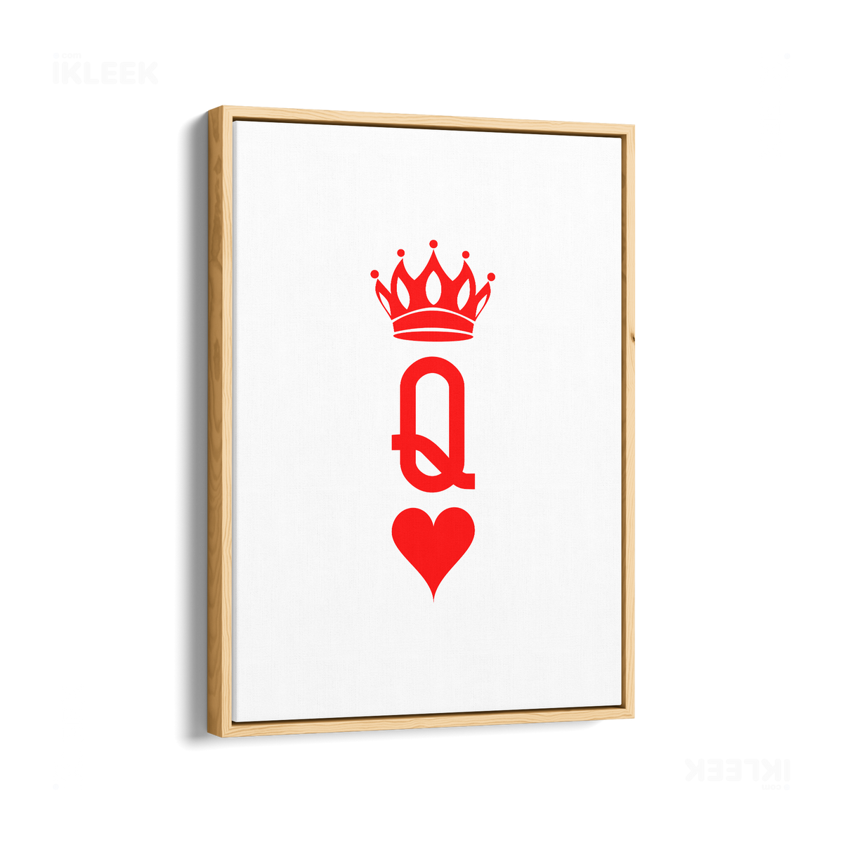 QueenOfHearts Framed Canvas 01 Natural Wood
