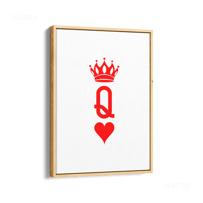 QueenOfHearts Framed Canvas 01 Natural Wood