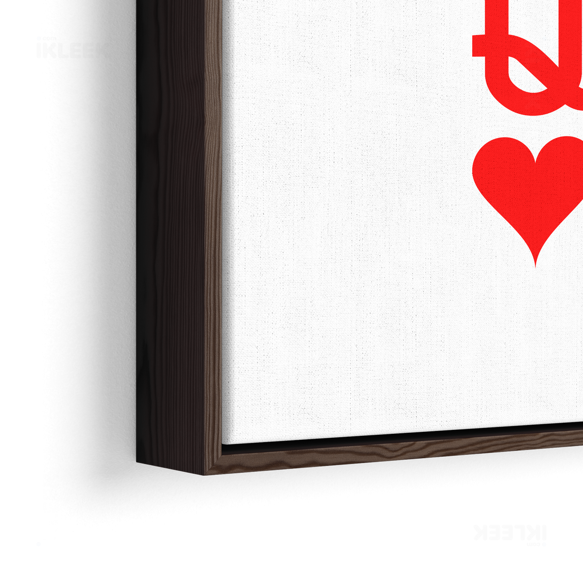 QueenOfHearts Framed Canvas 02 Dark Wood