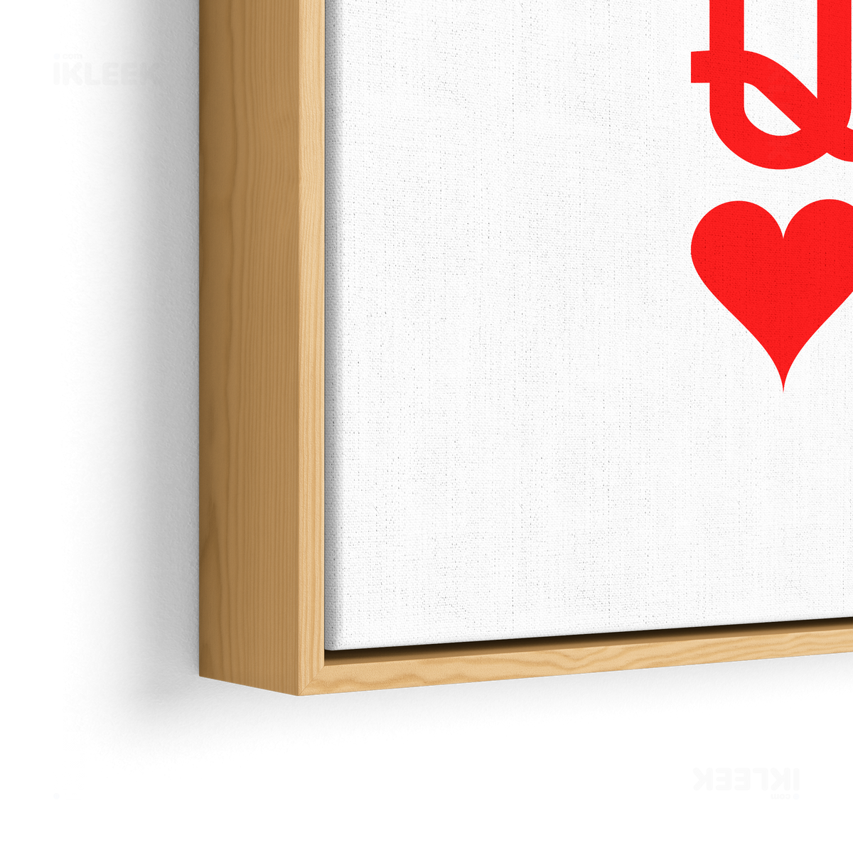 QueenOfHearts Framed Canvas 02 Natural Wood