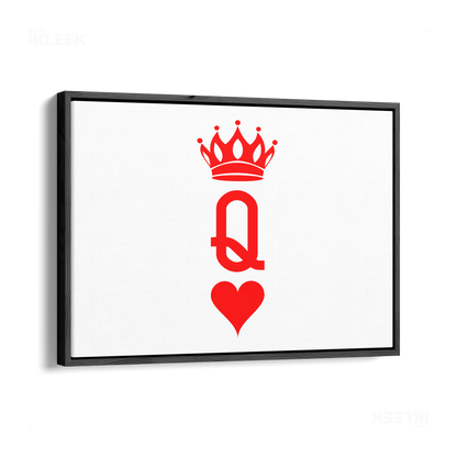QueenOfHearts Framed Canvas 03 Black Wood