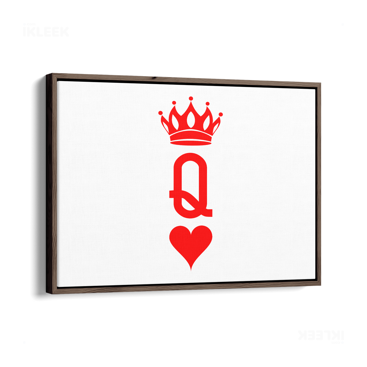 QueenOfHearts Framed Canvas 03 Dark Wood