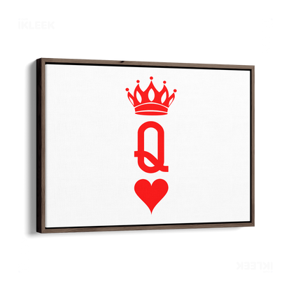 QueenOfHearts Framed Canvas 03 Dark Wood