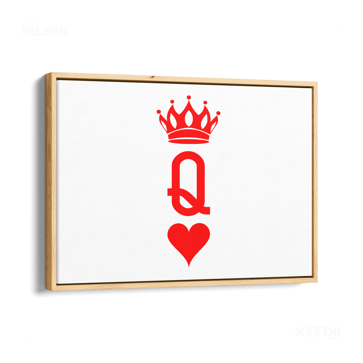 QueenOfHearts Framed Canvas 03 Natural Wood