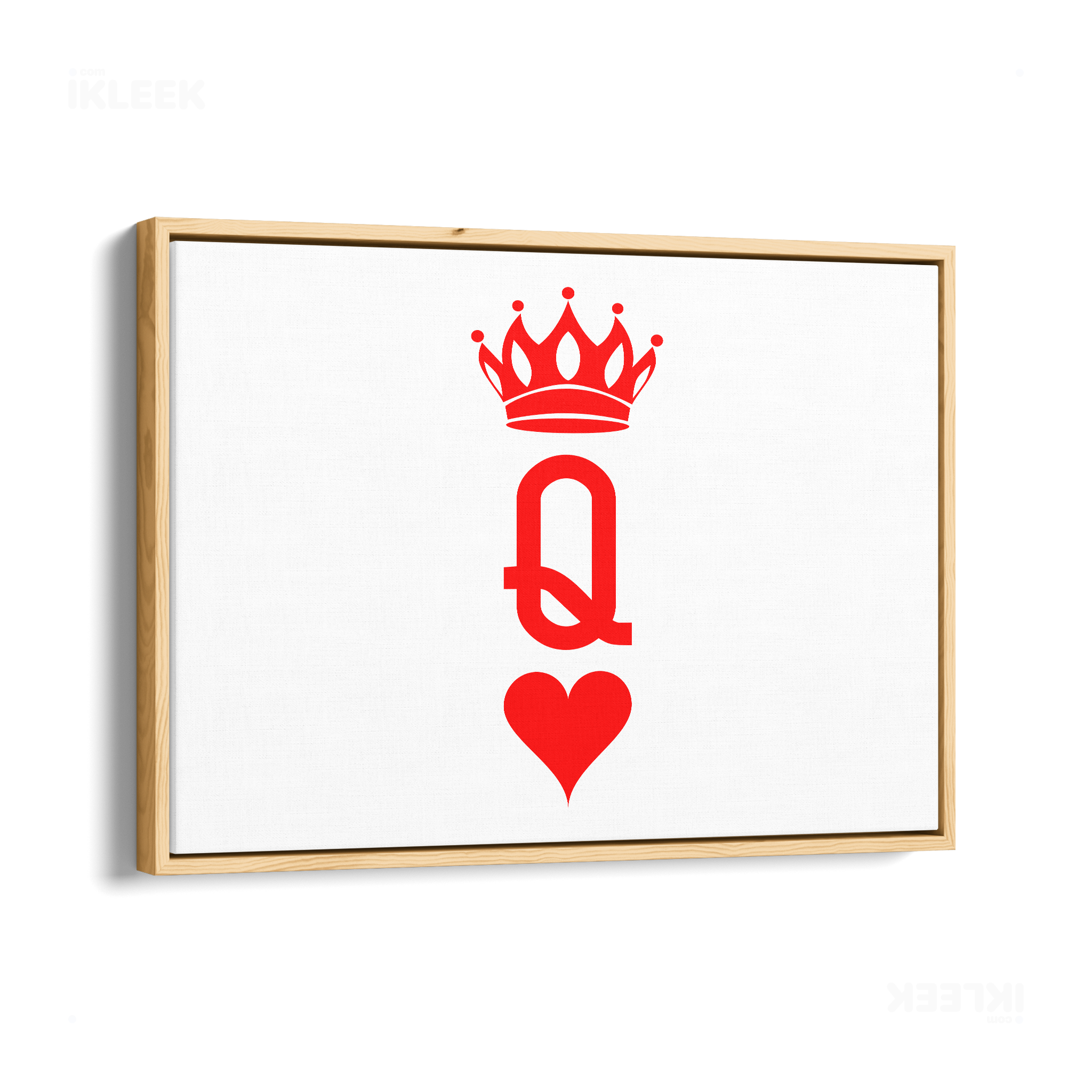 QueenOfHearts Framed Canvas 03 Natural Wood