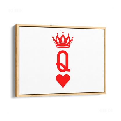 QueenOfHearts Framed Canvas 03 Natural Wood