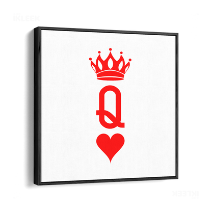 QueenOfHearts Framed Canvas 04 Black Wood