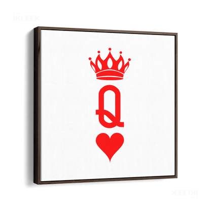 QueenOfHearts Framed Canvas 04 Dark Wood