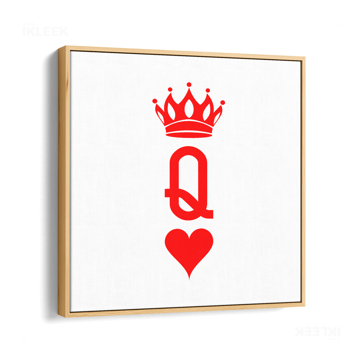 QueenOfHearts Framed Canvas 04 Natural Wood