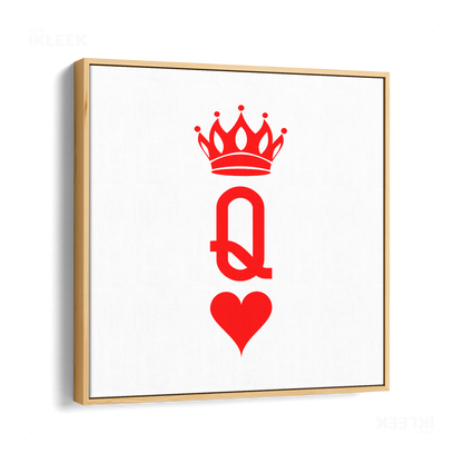 QueenOfHearts Framed Canvas 04 Natural Wood