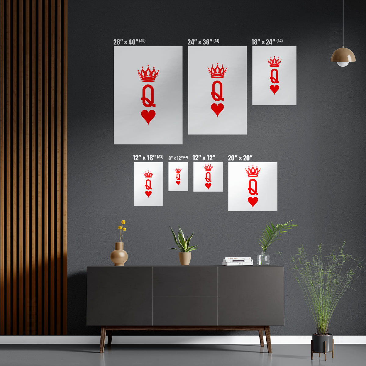 QueenOfHearts Framed Canvas 05 Black Wood