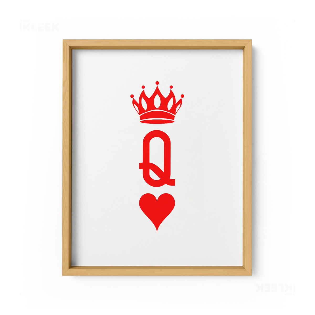 QueenOfHearts Framed Poster 01 Natural Wood