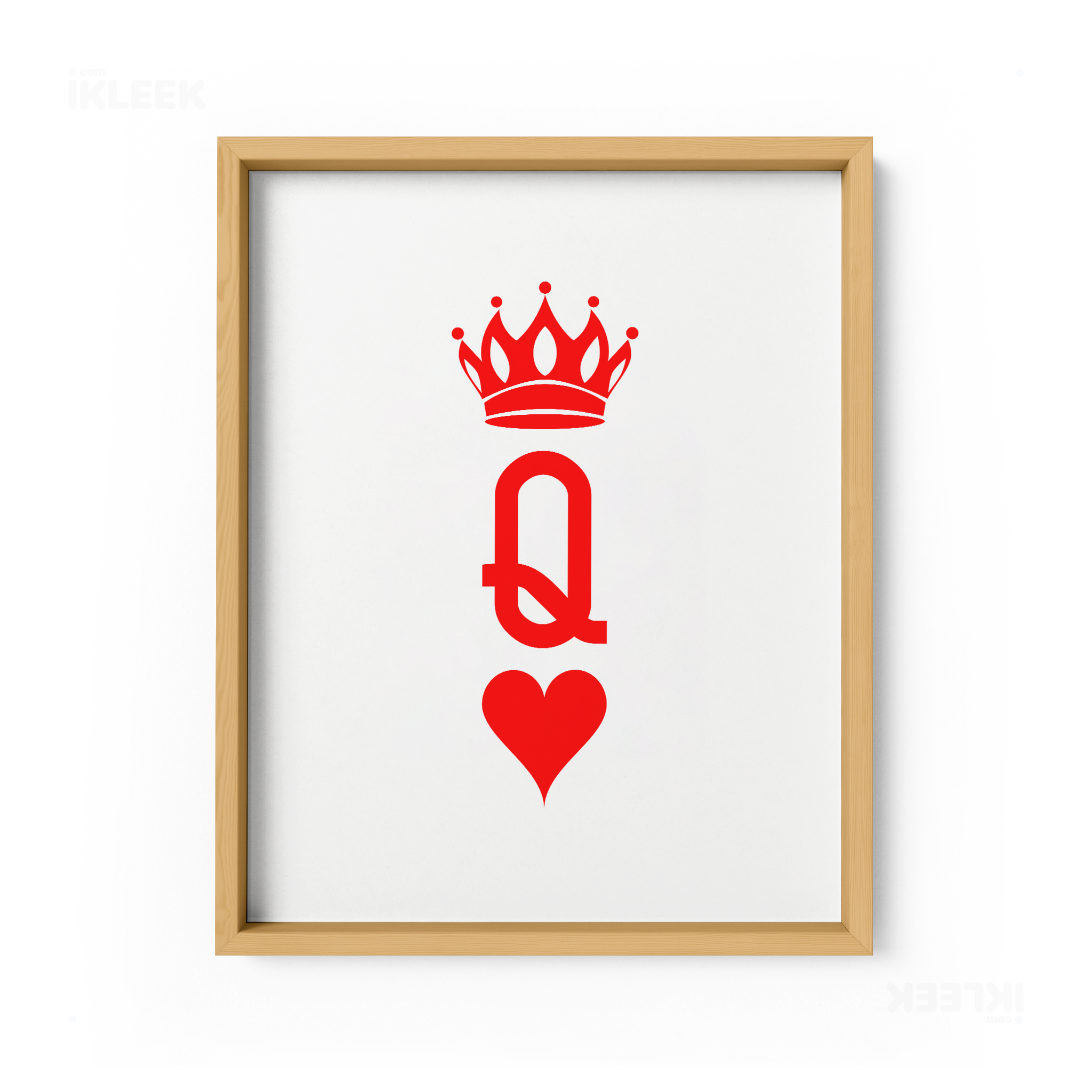 QueenOfHearts Framed Poster 01 Natural Wood