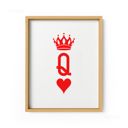QueenOfHearts Framed Poster 01 Natural Wood