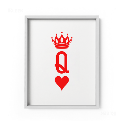 QueenOfHearts Framed Poster 01 White Wood