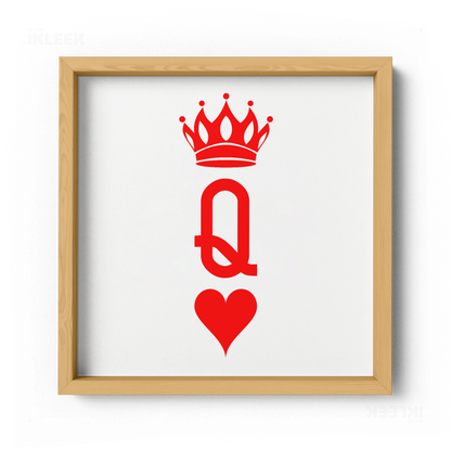 QueenOfHearts Framed Poster 04 Natural Wood