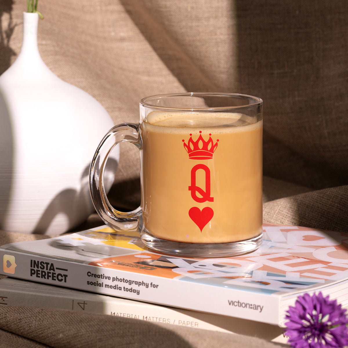 QueenOfHearts Glass Mug 02