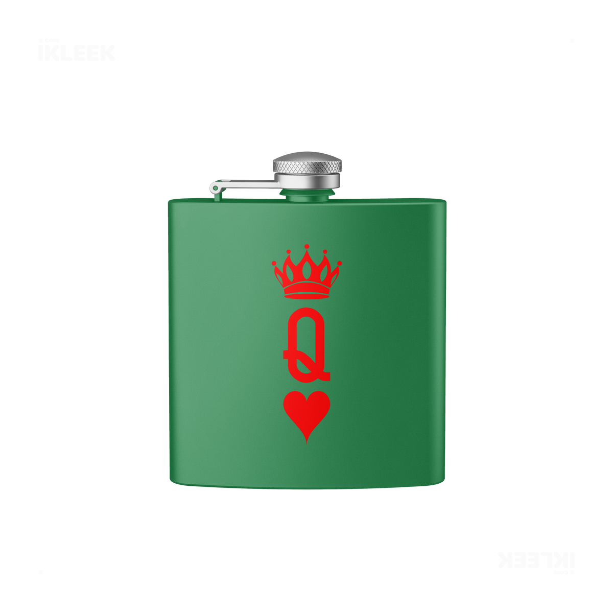 QueenOfHearts Hip Flasks 01 Green