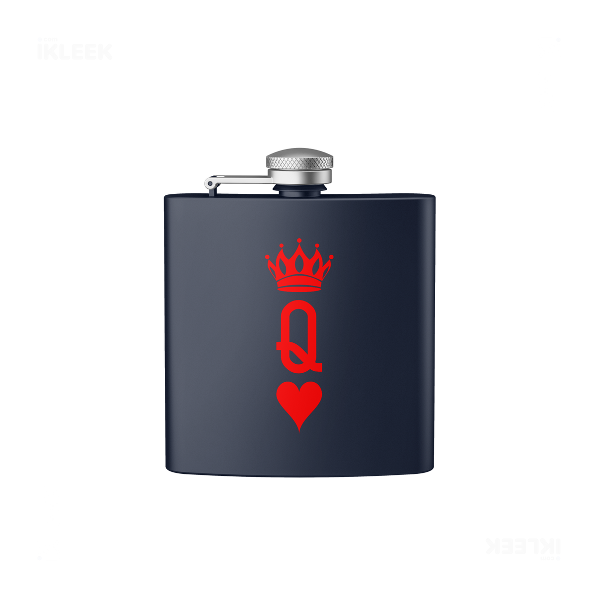 QueenOfHearts Hip Flasks 01 Navy