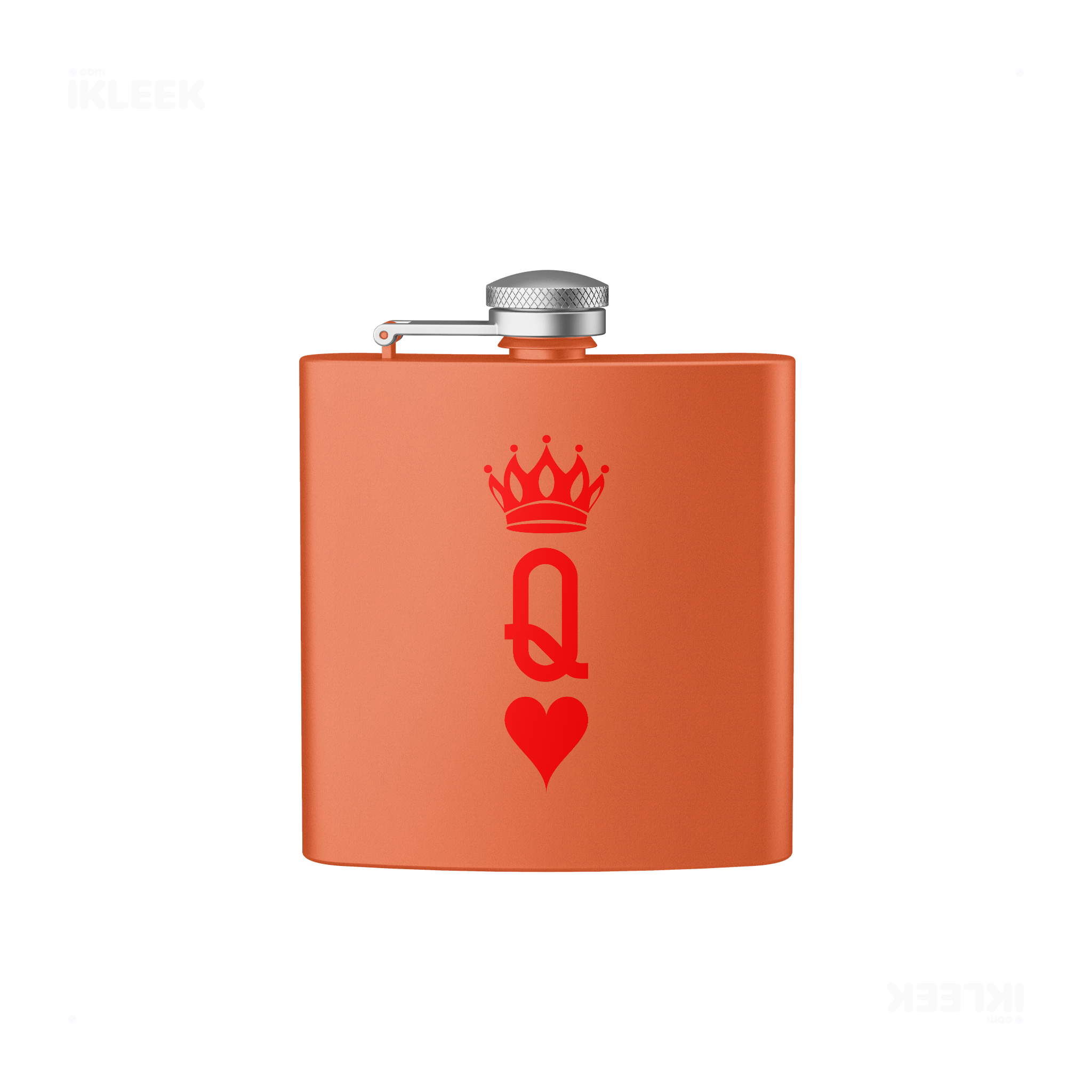QueenOfHearts Hip Flasks 01 Orange