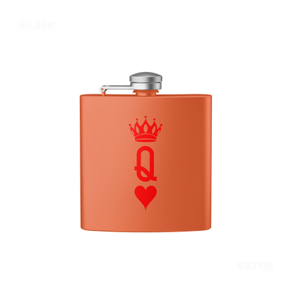 QueenOfHearts Hip Flasks 01 Orange