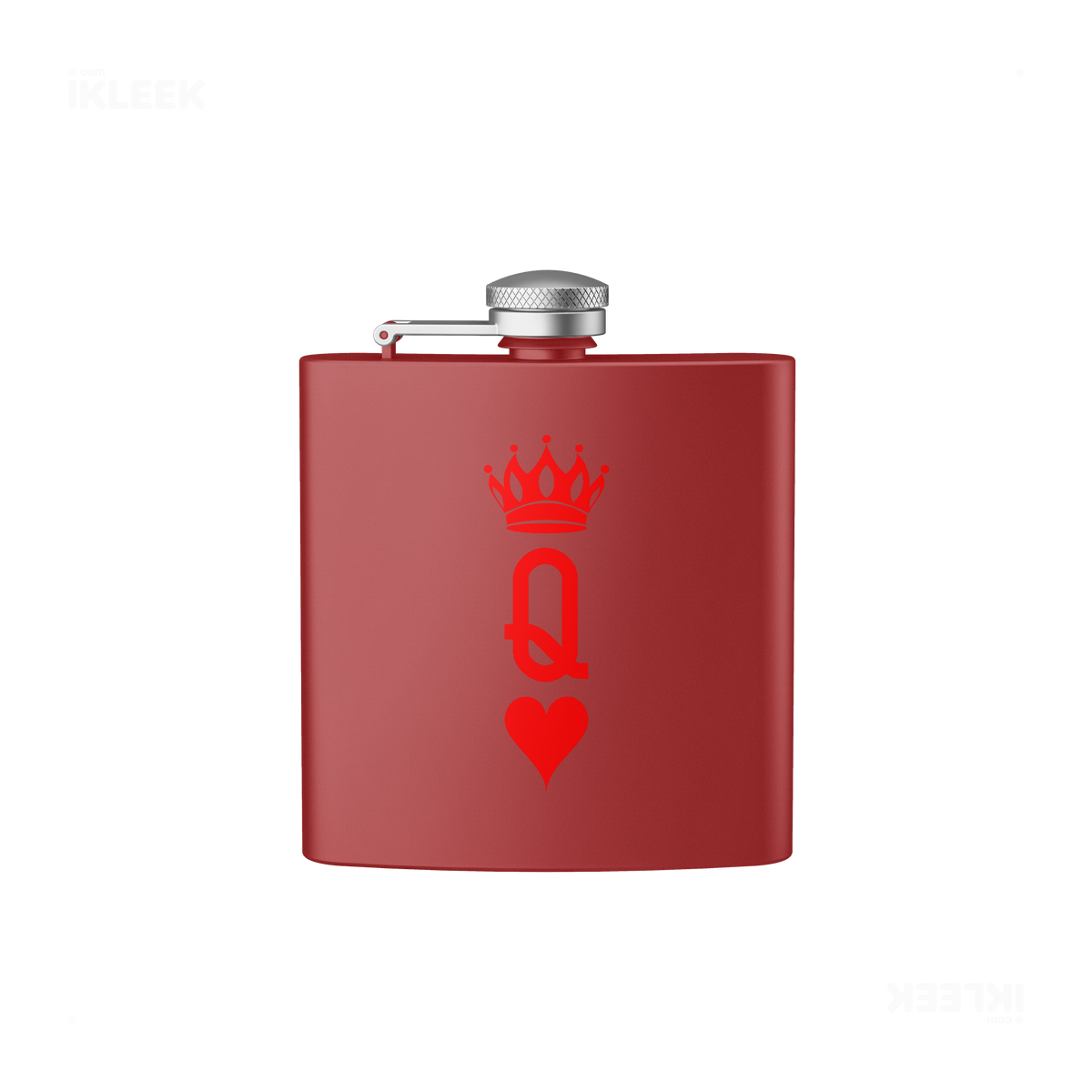 QueenOfHearts Hip Flasks 01 Red