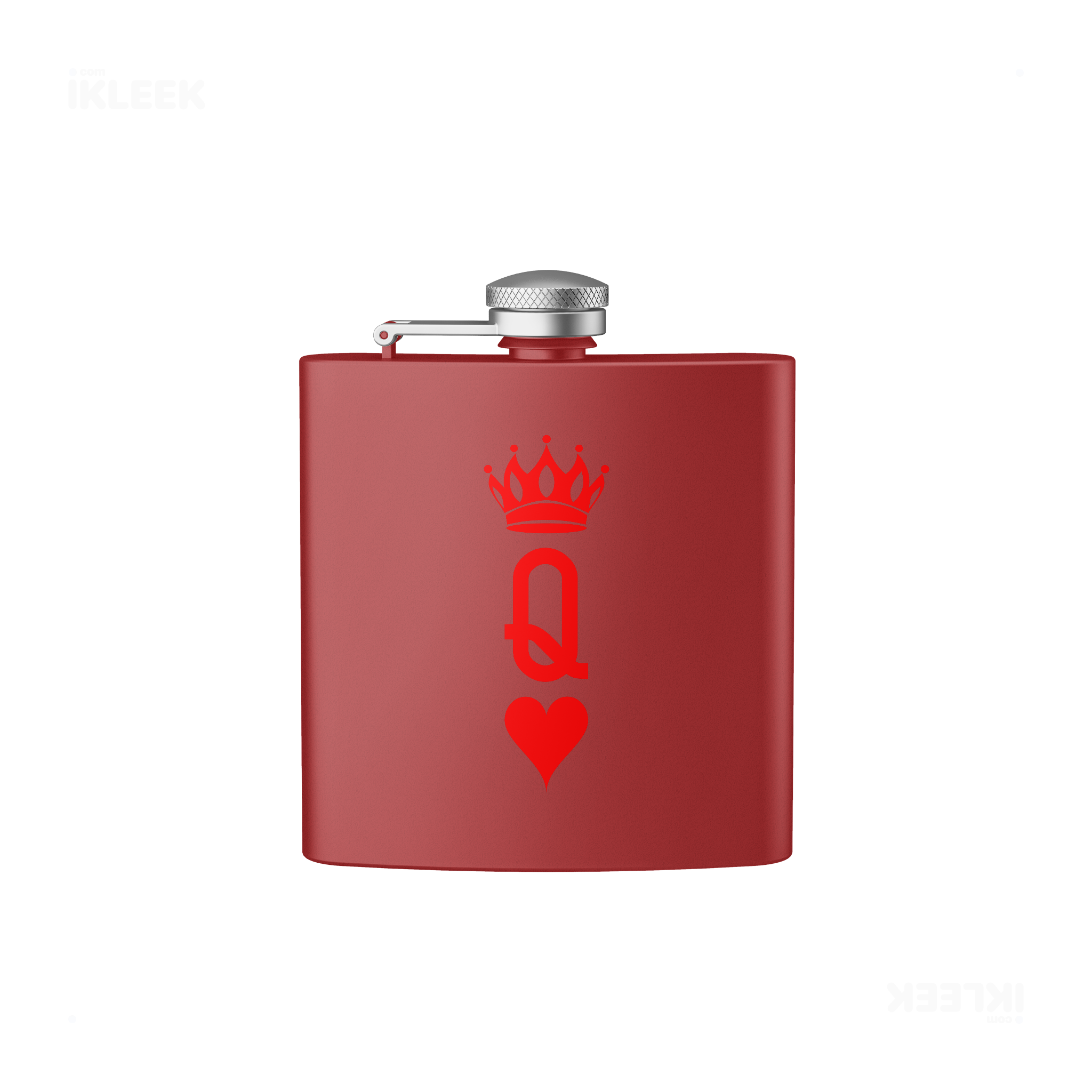 QueenOfHearts Hip Flasks 01 Red