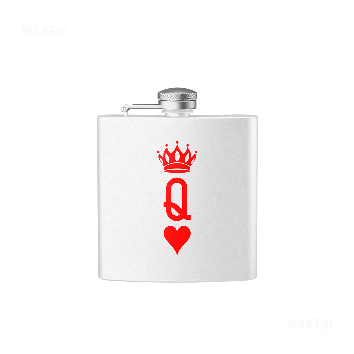 QueenOfHearts Hip Flasks 01 White
