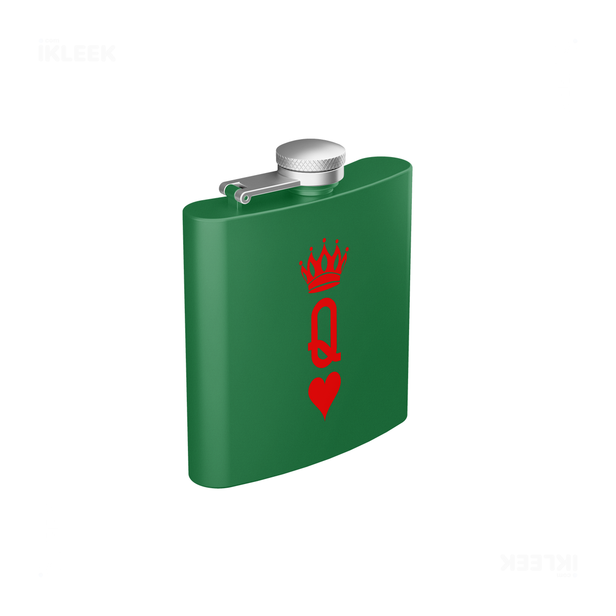 QueenOfHearts Hip Flasks 03 Green