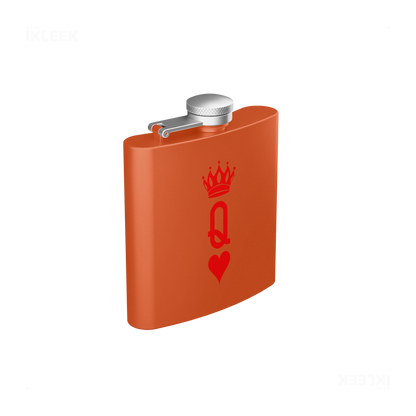 QueenOfHearts Hip Flasks 03 Orange