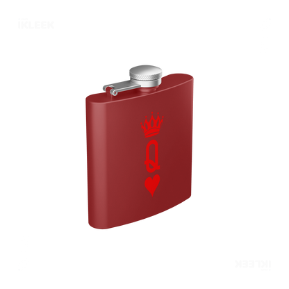 QueenOfHearts Hip Flasks 03 Red