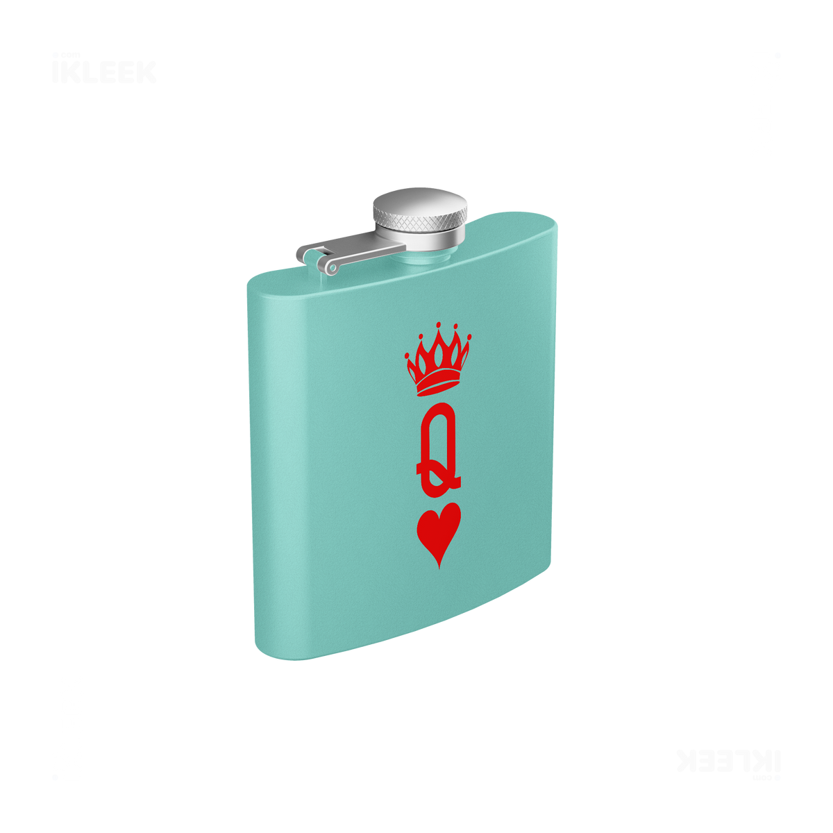 QueenOfHearts Hip Flasks 03 Teal