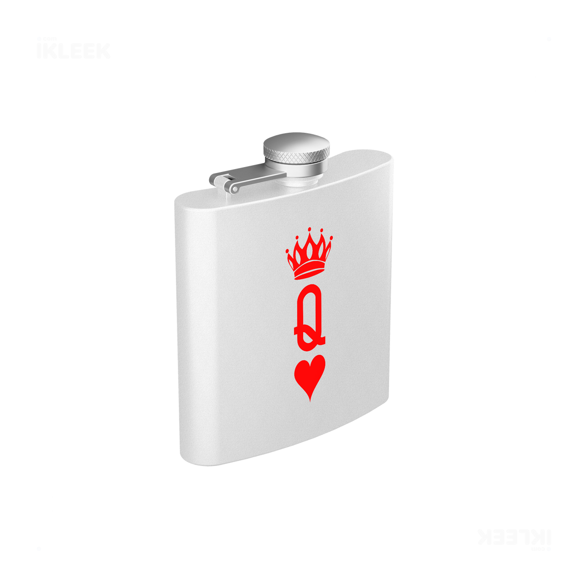 QueenOfHearts Hip Flasks 03 White