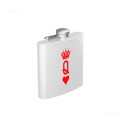 QueenOfHearts Hip Flasks 03 White
