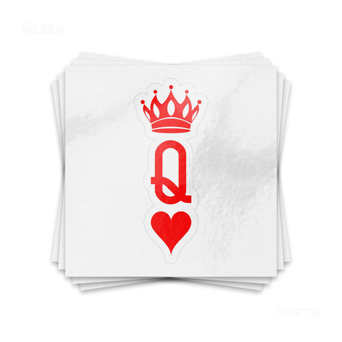 QueenOfHearts Kiss Cut Sticker 01 White