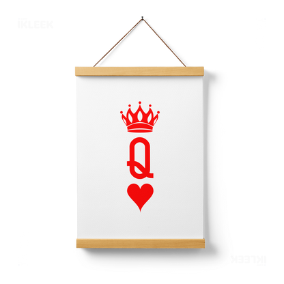 QueenOfHearts Magnetic Hanger Poster 01 Natural Wood